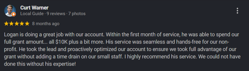 Google review: Curt Warner
