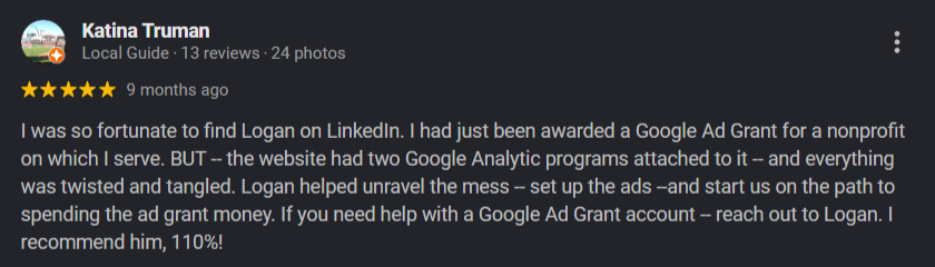 Google review: Katina Truman