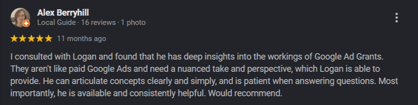 Google review: Alex Berryhill